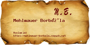 Mehlmauer Borbála névjegykártya